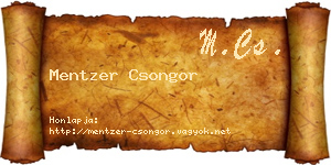 Mentzer Csongor névjegykártya